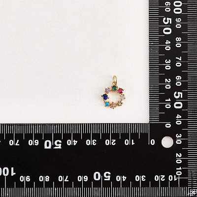 10Pcs Eco-Friendly Brass with Glass Pendants KK-SZ0005-78-1