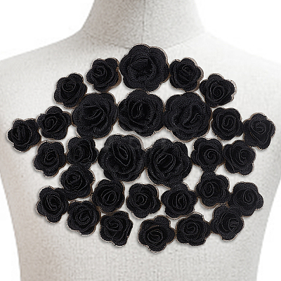 3D Rose Flower Polyester Computerized Embroidered Ornament Accessories DIY-NB0008-21C-1