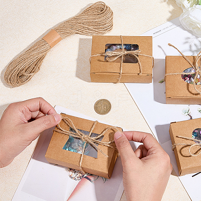 40Pcs 4 Styles Rectangle Kraft Paper Visible Window Jewelry Gift Boxes CON-BBC0001-15-1