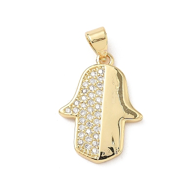 Brass Micro Pave Cubic Zirconia Pendants KK-D426-15G-1