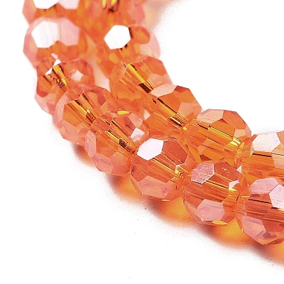 Electroplate Transparent Glass Beads Strands EGLA-A035-T4mm-A05-1