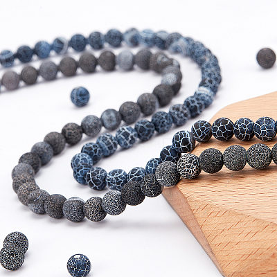 2 Strands Natural & Dyed Crackle Agate Bead Strands G-OC0002-59-1