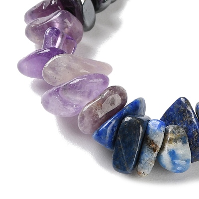 7 Chakra Natural Red Aventurine & Yellow Aventurine & Lapis Lazuli & Red Jasper & Quartz Crystal & Green Aventurine NJEW-H047-02-1