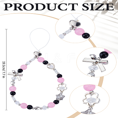 1Pc PVC Flower Mobile Straps AJEW-LP0005-13-1