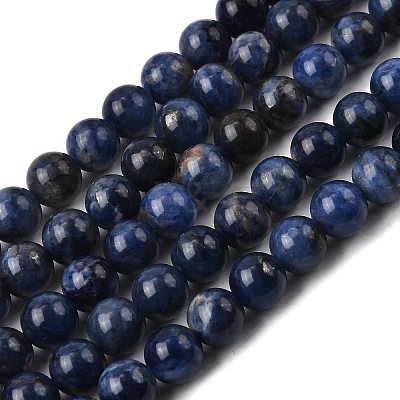 Natural Sodalite Beads Strands G-P582-6mm-02-1