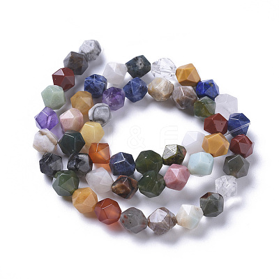 Natural Mixed Gemstone Beads Strands G-F668-10-8mm-1