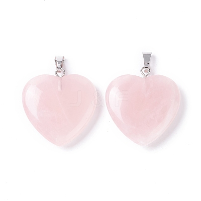 Natural Rose Quartz Pendants G-G956-B53-FF-1