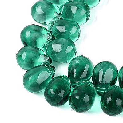 Baking Paint Transparent Glass Beads Strands GL-N005-02A-D08-1