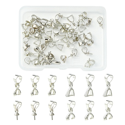 40Pcs 4 Styles Brass Ice Pick Pinch Bails KK-FS0001-24-1