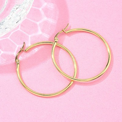 Ring 304 Stainless Steel Big Hoop Earrings X-EJEW-N0016-11G-F-1