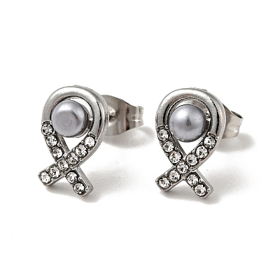 Fish 304 Stainless Steel Stud Earrings EJEW-A081-17P-1