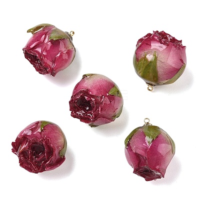 Brass Epoxy Resin Pendants FIND-D043-01G-08-1