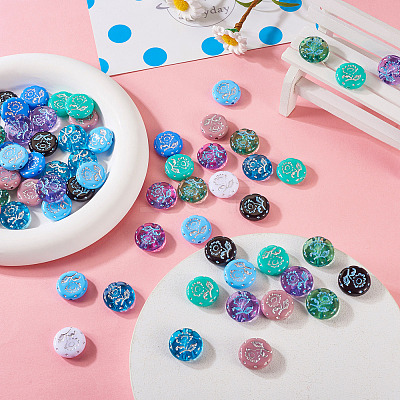 90Pcs 9 Style Opaque & Transparent Acrylic Beads MACR-TA0001-45-1