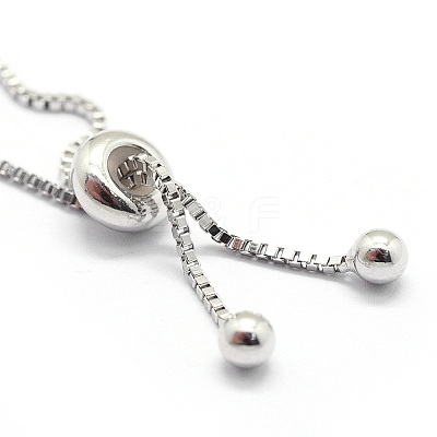 Anti-Tarnish Rhodium Plated Sterling Silver Chain Bracelet Making X-MAK-L016-001P-1
