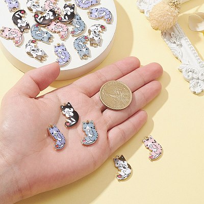 25Pcs 5 Styles Rack Plating Alloy Pendants ENAM-CJ0004-73-1