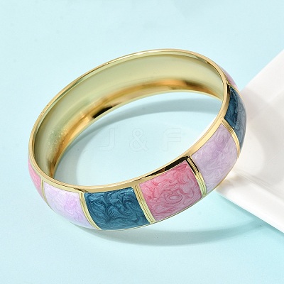 304 Stainless Steel Enamel Bangles for Women BJEW-D408-38G-1