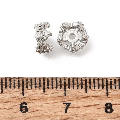 Brass Micro Pave Clear Cubic Zirconia Spacer Beads KK-Z156-08P-02-1