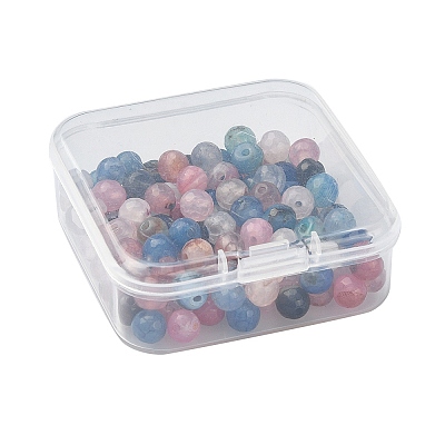 130Pcs Dyed Natural Multi-Color Agate Beads Strands G-YW0001-31-1