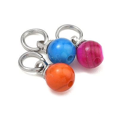 Dyed Natural Freshwater Shell Pendants PALLOY-JF05339-02-1