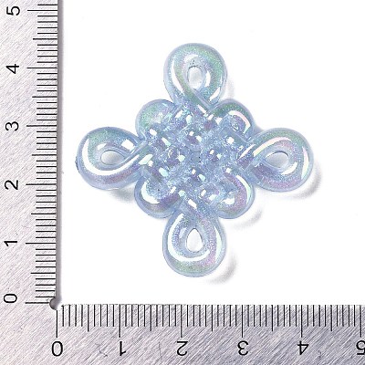 UV Plated Iridescent & Luminous Transparent Acrylic Beads OACR-G033-06G-1