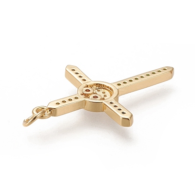 Brass Micro  Pave Cubic Zirconia Pendants ZIRC-L099-007G-1
