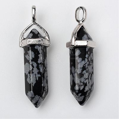 Natural Snowflake Obsidian Double Terminated Pointed Pendants G-F295-05A-1