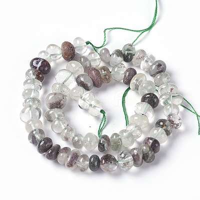Natural Green Lodolite Quartz Beads Strands G-L493-14-1
