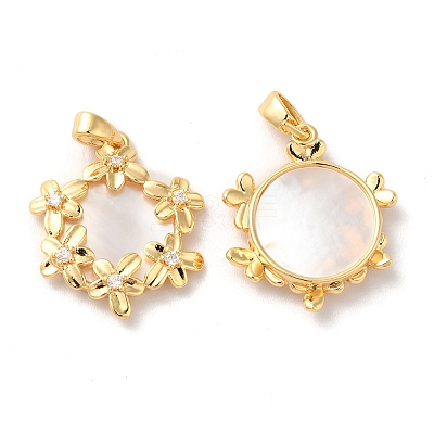 Brass Shell Pendants KK-M243-43G-1