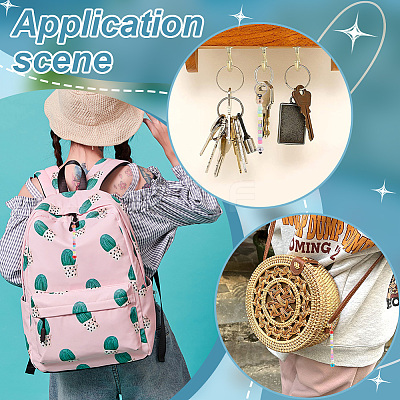 DIY Acrylic Beads & Iron Split Key Rings Keychain Making Kits DIY-AR0004-24-1