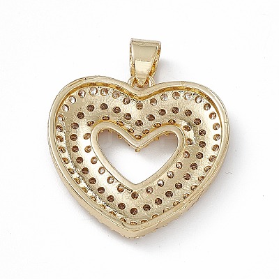 Rack Plating Brass Micro Pave Cubic Zirconia Pendants KK-G451-04G-1