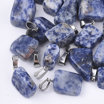 Natural Blue Spot Stone Pendants G-Q996-26-1