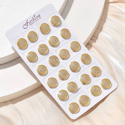 Brass Micro Pave Clear Cubic Zirconia Stud Earrings EJEW-D305-15G-1