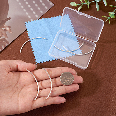 5Pcs 925 Sterling Silver Curved Tube Beads STER-TA0001-52-1