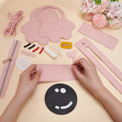 DIY Sew on PU Leather Astronaut Shaped Multi-Use Crossbody/Shoulder Bag/Backpack Making Kits DIY-WH0297-55A-1