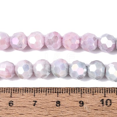 Anti-Tarnish Electroplate Glass Beads Strands EGLA-ZX010-8mm-06-1