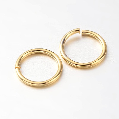 Eco-Friendly PVD Vacuum Plating & Long-Lasting Plated Brass Open Jump Rings KK-E663-7mm-G-1