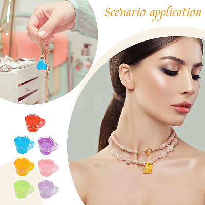 21Pcs 7 Colors Transparent Resin Pendants RESI-GL0001-09-1