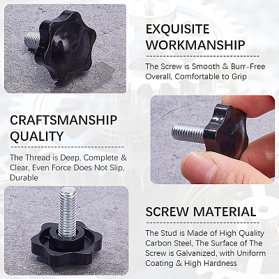 PP Plastic & Brass Plum Blossom Handle Nut DIY-SP0007-11A-1