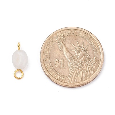 Natural White Moonstone Links Connectors PALLOY-JF01073-02-1