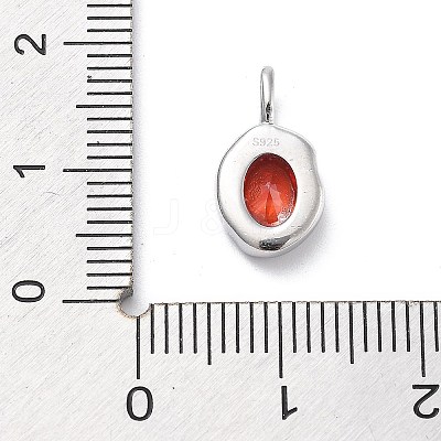 925 Sterling Silver Cubic Zirconia Oval Charms STER-S006-01S-G-1