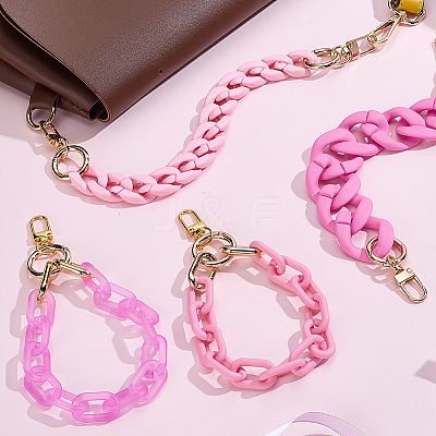 4Pcs 4 Colors Acrylic & Plastic Chain Bag Handles AJEW-BM0001-11B-1