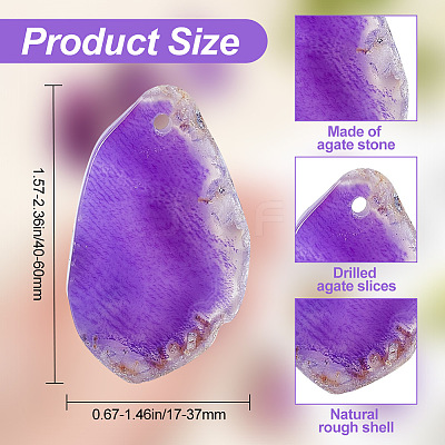 8Pcs Natural Agate Dyed Big Pendants G-BC0001-46C-1