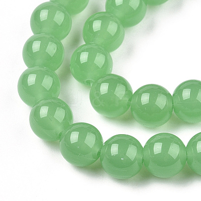 Imitation Jade Glass Beads Strands LS-GLAA-T032-J8mm-02-1