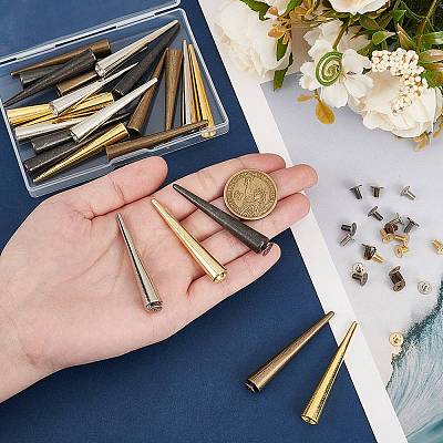 24Pcs 4 Colors Alloy Rivets Set FIND-WR0011-61-1