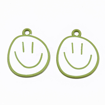 Spray Painted Alloy Pendants X-ENAM-S127-026B-RS-1
