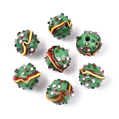 Handmade Lampwork Bumpy Beads LAMP-T022-05E-1