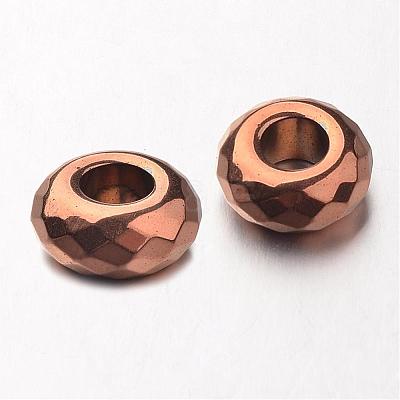 Electroplate Non-magnetic Synthetic Hematite European Beads G-F300-53-08-1