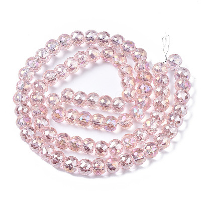 Electroplate Transparent Glass Beads Strands EGLA-Q125-004-1