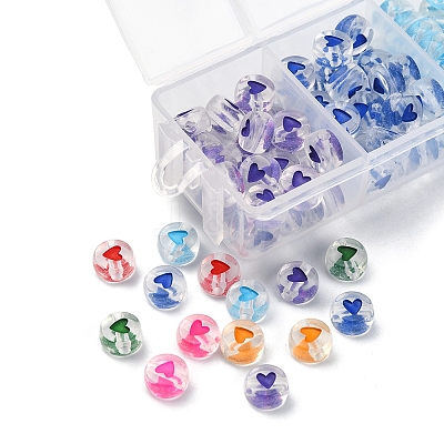7 Colors Transparent Acrylic Beads TACR-YW0001-57B-1