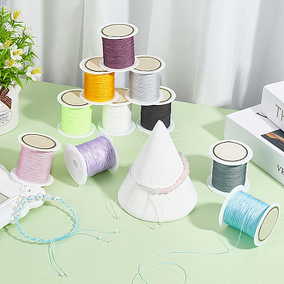 10 Rolls 10 Colors Nylon Chinese Knot Cord NWIR-PH0002-48C-1